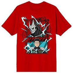 Kaiju No. 8 Kafka Hibino Lightning Streaks Men's Red Crew Neck Short Sleeve T-Shirt