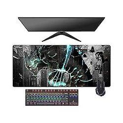 4mm Thick, Japanese Anime Kaiju No.8 Gaming Mouse Pad, 27.6×11.8×1.6 inch (700×300×4 mm), Waterproof, Anti Slip, Easy to Clean (f)