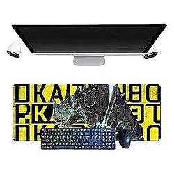 Japanese Kaiju No. 8 Anime XL Multifunction Gaming Mouse Pad, 31.5 x 11.8 x 0.12 inch, Waterproof Gaming Keyboard Mouse Mat and Non-Slip Rubber Base Textured Surface
