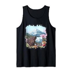 Artist Fan Japanese Monster Movie Kaiju Painting Landscape Tank Top