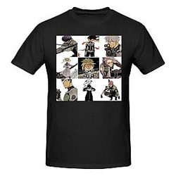 Kaiju Anime No. 8 Shirt Man's Soft Comfy Short Sleeve Crew Neck Cotton T Shirt Unisex Tees Tops Black