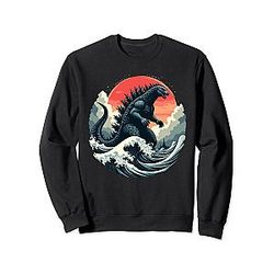 Vintage Japanese Kaiju Movie The Great Wave Off Kanagawa Sweatshirt