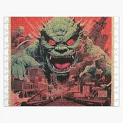 Kaiju Scary Destroy City Jigsaw Puzzle