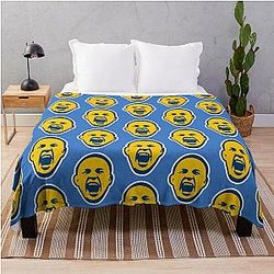 Kai Kara-France Blue and Yellow Throw Blanket