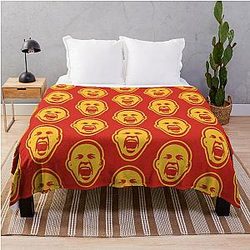 Kai Kara France Red and Yellow Throw Blanket