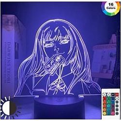 Kakegurui Merch - Kakegurui Compulsive Gambler 3D Remote Control 16 Colors Night Light With 2 Design