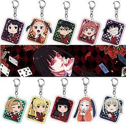 Kakegurui Key Chain - 6cm Anime Kakegurui Characters Acrylic Keychain Gifts for Boyfriends