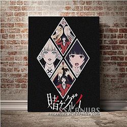 Kakegurui Merch - Kakegurui Yumeko Kirari Ririka Anime Wall Art
