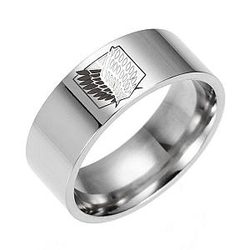 Anime Ring – Attack On Titan Flag Logo Silver Ring