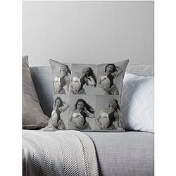 Kali Uchis B&W Aesthetic Throw Pillow