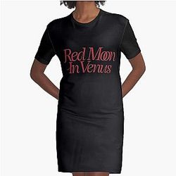 Kali Uchis Red Moon In Venus Black Graphic T-Shirt Dress