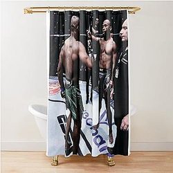 Leon Edwards vs. Kamaru Usman Headshot - UFC Welterweight Champion Shower Curtain