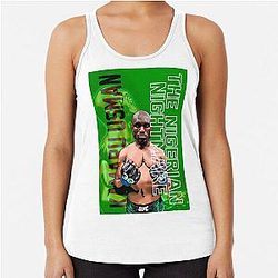 The Greatest of All Time Kamaru Usman The Nigerian Nightmare Artwork Racerback Tank Top
