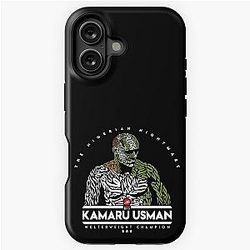 Kamaru Usman - Calligraphy Portrait by Ammaart iPhone Tough Case