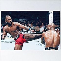 Leon Edwards vs Kamaru Usman Knockout UFC Welterweight Champion Poster