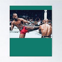Leon Edwards vs Kamaru Usman Knockout UFC Welterweight Champion Poster