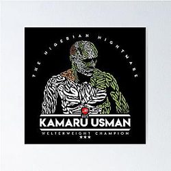 Kamaru Usman - Calligraphy Portrait - Original Poster by Ammaart