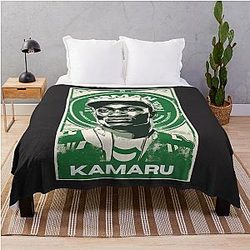 Vintage Kamaru Usman Strong MMA King of Nigerian Fighter Throw Blanket