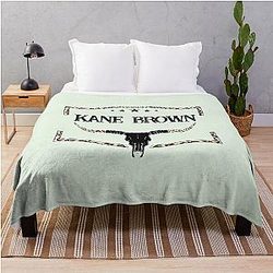 Kane Brown Cow Skull Country Music Concert Throw Blanket