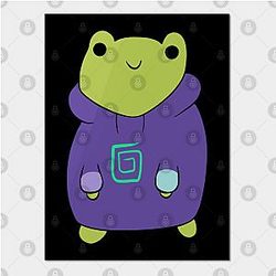 Karl Jacobs Posters - Grappige kikker met Karl Jacobs symbool Poster TP2409