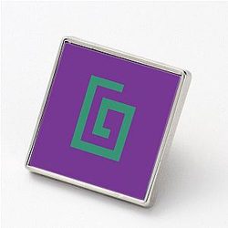 Karl Jacobs Square Brooch Pin Lapel Badges