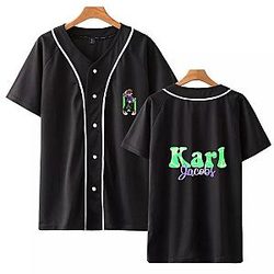 Karl Jacobs T-Shirts - Karl Jacobs Text Logo Baseball T-shirt [ID21926]