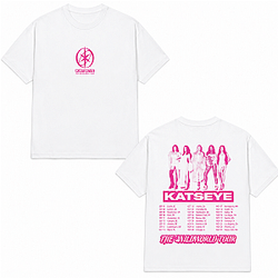 The Wildworld Tour Pink Compass Logo LA3107 KATSEYE T-Shirts