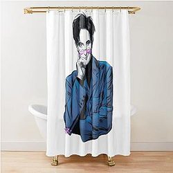 k.d. Lang - An illustration by Paul Cemmick Shower Curtain