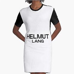 Helmut Lang Black Graphic T-Shirt Dress