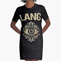 Watching Eye Lang Graphic T-Shirt Dress