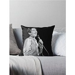 K.D. lang - BW Photograph Throw Pillow