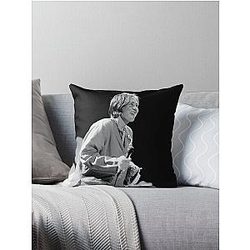 K.D. lang - BW Photograph Throw Pillow