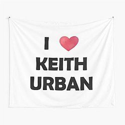 I Love Keith Urban Fitted Tapestry