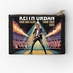 Keith Urban High Alive Tour 2025 Colorful Live Concert Poster Country Rock Music Zipper Pouch