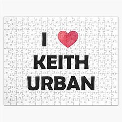 I Love Keith Urban Fitted V-Neck Puzzle