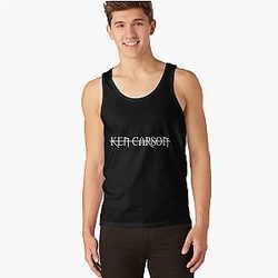 Ken Carson White Striped Logo Tank Tops Premium Merch Store
