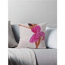 Kendall Jenner in Pink Throw Pillow