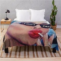 Kendall Jenner I don't care Throw Blanket