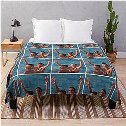 Kendall Jenner and Bella Hadid Sticker Throw Blanket