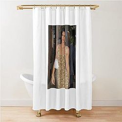 Kendall Jenner gold glitter dress Shower Curtain