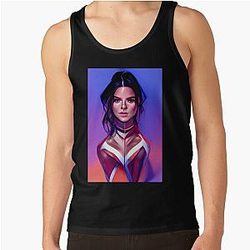 Kendall Jenner drawing AI generated art Tank Top