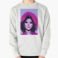 Kendall Jenner Portrait AI Generated Art Pullover Sweatshirt