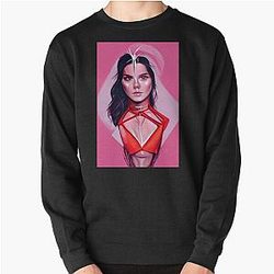 Kendall Jenner Drawing AI Generated Art Pullover Sweatshirt