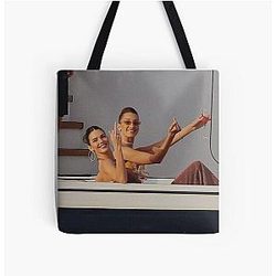 Kendall Jenner and Bella Hadid Sticker All Over Print Tote Bag