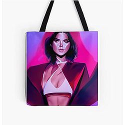 Kendall Jenner portrait AI generated art All Over Print Tote Bag