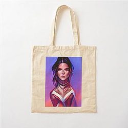 Kendall Jenner drawing 3 - AI Art Cotton Tote Bag