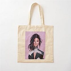 Kendall Jenner Drawing AI Generated Cotton Tote Bag