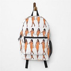 Kendall Jenner in an Orange Backpack Dress