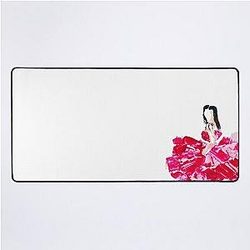 Kendall Jenner Ruffled Red Rose Dress Original Fashion Portrait Desk Mat