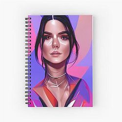 Kendall Jenner drawing AI art Spiral Notebook